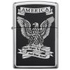 Zippo Windproof Lighter Black & White Americana Eagle  High Polish Chrome