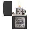 Zippo Windproof Lighter Black CrackleÂ® Gold Zippo Logo
