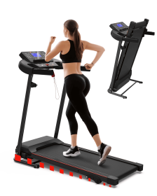 Foldable Treadmill Fitness Walking Machine (Option: Black)