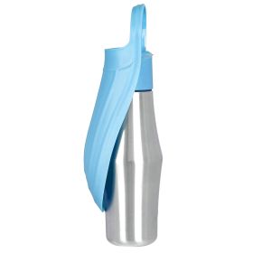 25OZ Portable Dog Water Bottle Foldable Stainless Steel Water Dispenser Leak-Proof Design for Dog Walking Traveling Hiking Outdoor Activities (Option: WaterBottleBlue)