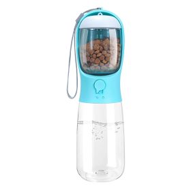 18.6OZ Portable Dog Water Bottle Pet Water Dispenser with Detachable Food Container Leak-Proof Lock Design for Dog Walking Traveling Hiking Outdoor Ac (Option: TravelBottleBlue)