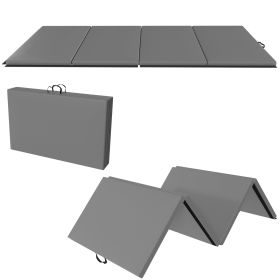 Only Supports Self Pickup  Folding Gym Mat With Carrying Handle For Protective Flooring In Mixed Martial Arts, Gymnastics, And Home Gyms, 2 Inch (Option: Gray)