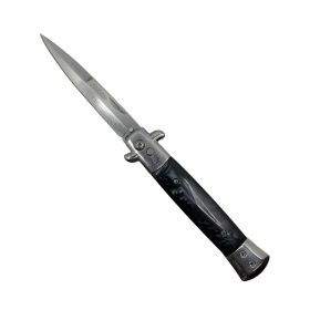 9' Automatic Out-The-Side Knife (Color: Black Marble)