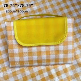 Extra Large Outdoor Picnic Blanket, Camping, Beach, BBQ Mat - Heavy-Duty Portable Indoor/Outdoor groundsheet with - Large Gathering, Parties (Color: Yellow Plaid)